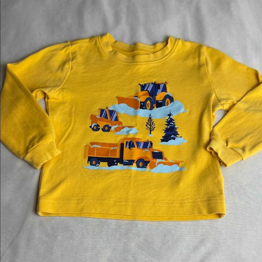PEKKLE Kids Construction Shirt 100% ORGANIC COTTON Yellow Unisex Size 2/3